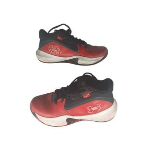 Under Armour Kids Basketball Shoes Red Black‎ Youth Size 5Y